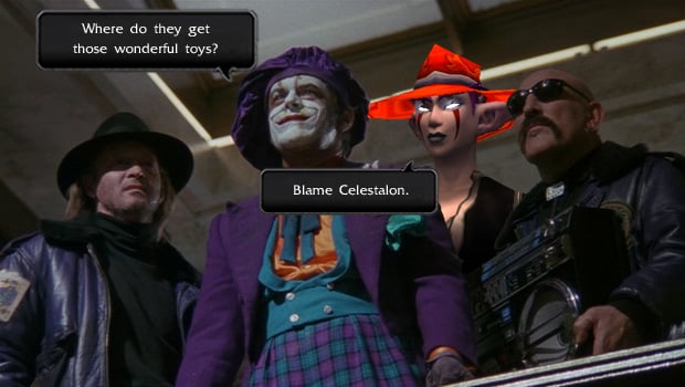 Ruffy offers valuable advice to Jack Nicholson's Joker: Blame Celestalon.