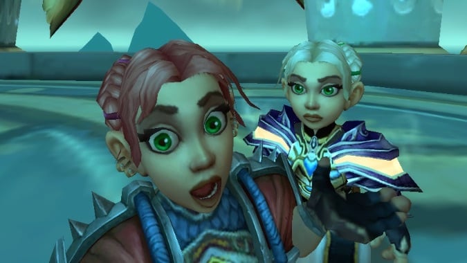 Chromie lurking directly behind a shocked player Gnome