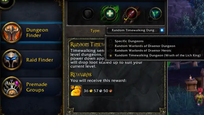 timewalking dungeon finder