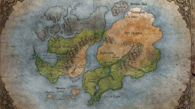 My custom world map for my campaign, Siriel! : r/DungeonsAndDragons