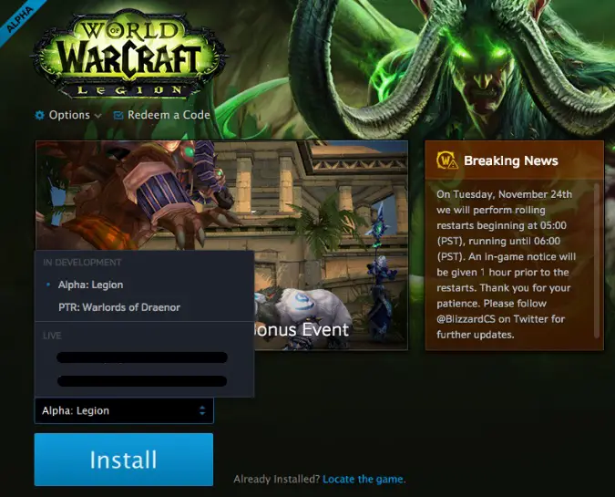 legion alpha launcher