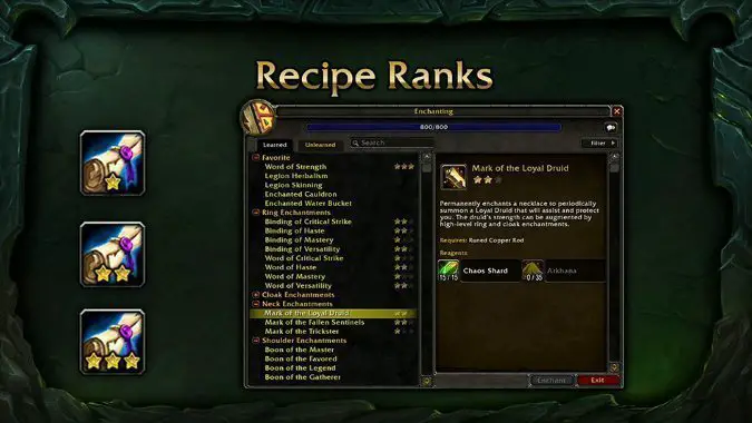 Legion's new crafting UI