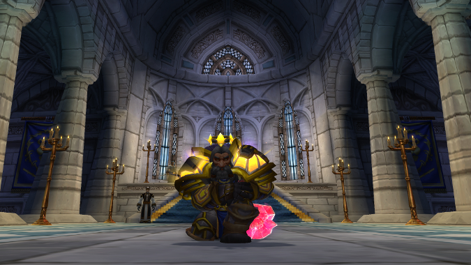 paladin kneeling in Cathedral of Light