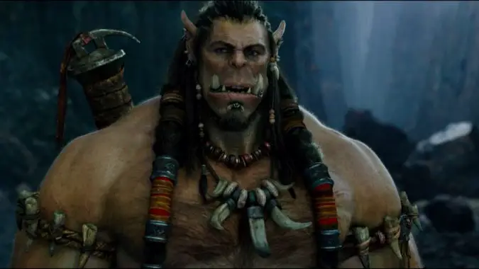 A still of the orc Durotan from the Warcraft movie.