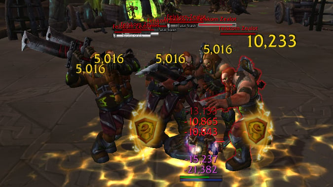 Prot Paladin fighting many mobs
