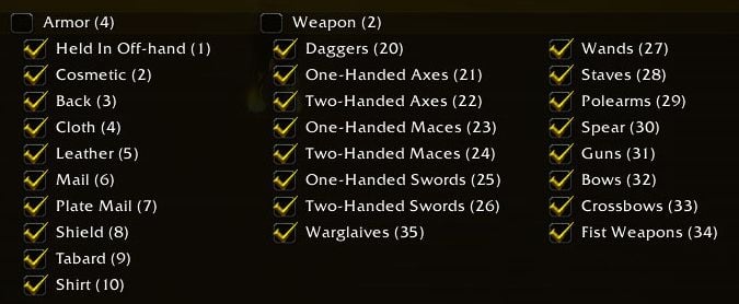 wow addon all the things not collected issue
