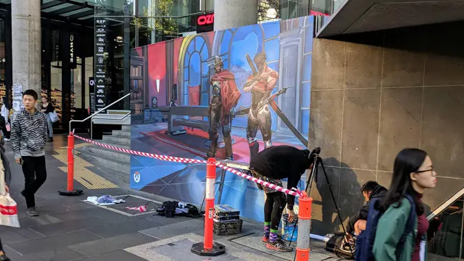 Repainted Melbourne mural from Redditor Utigarde