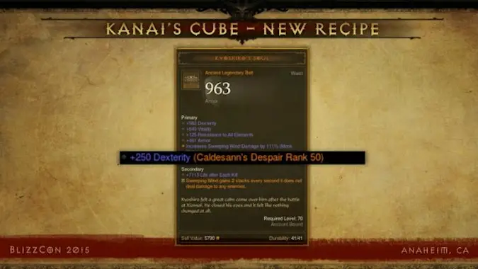 caldesann despair cube recipes diablo 3