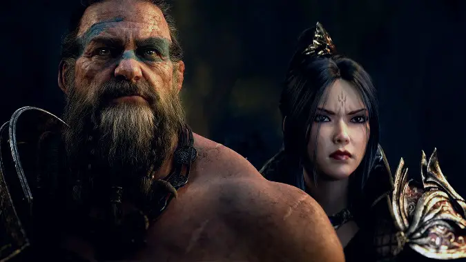 Diablo Immortal Barbarian and Wizard