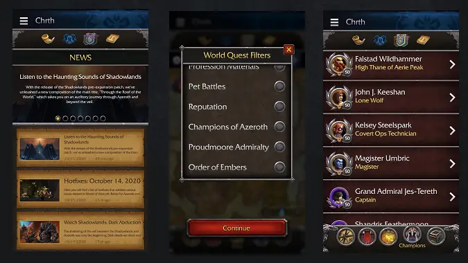 csn the wow companion app do older content