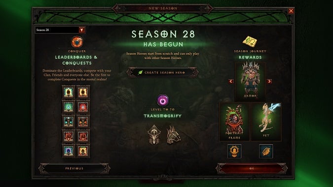 Diablo 3 Season 28 info banner