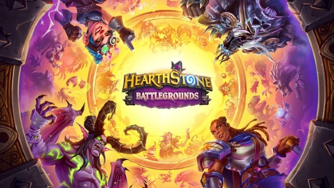 Hearthstone Battlegrounds logo with characters