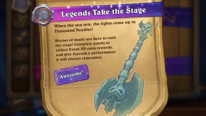 Earn four Signature Cards and two card packs with the Legends Take The Stage event on Hearthstone, now live!