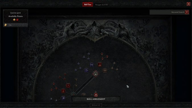 Diablo 4 Necromancer's Skill Tree - Basic Skills group