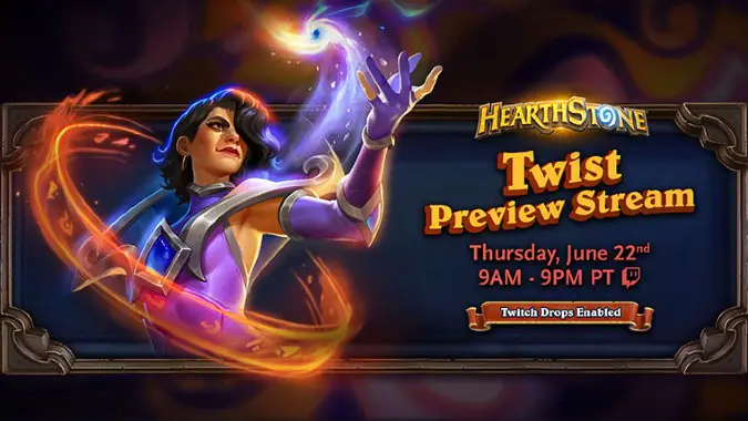 Earn up to nine Hearthstone card packs with Twitch drops from June 22 to 23, now live!