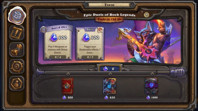 Earn up to three Hearthstone packs in the Epic Duels of Rock Legends event, now live