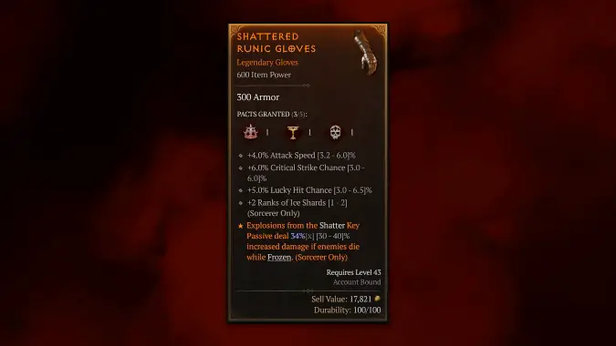 Diablo 4 Season 2 Season of Blood Pact Armor Example