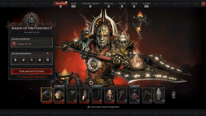 Diablo 4 Season 3 in-game page