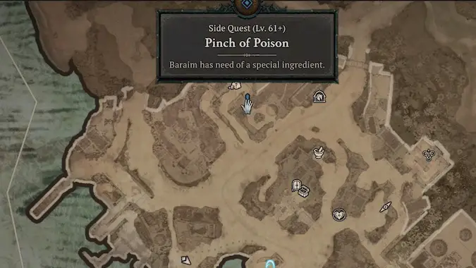 Diablo 4 Pinch of Poison quest marker Gea Kul