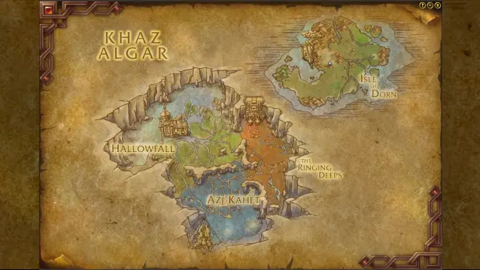 A map of Khaz Algar