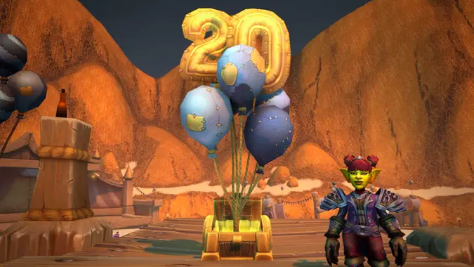 Balloons shaped like "20"