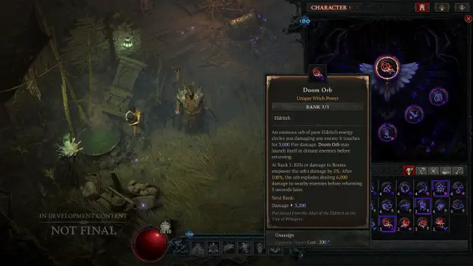 Diablo 4 Season 7 Witchcraft Powers panel