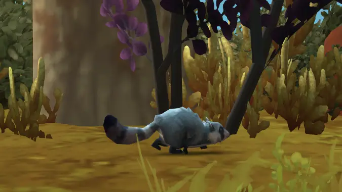 Running raccoon in World of Warcraft Razorwind Shores